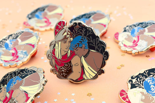 Achilles and Patroclus Greek Mythology Enamel Pin