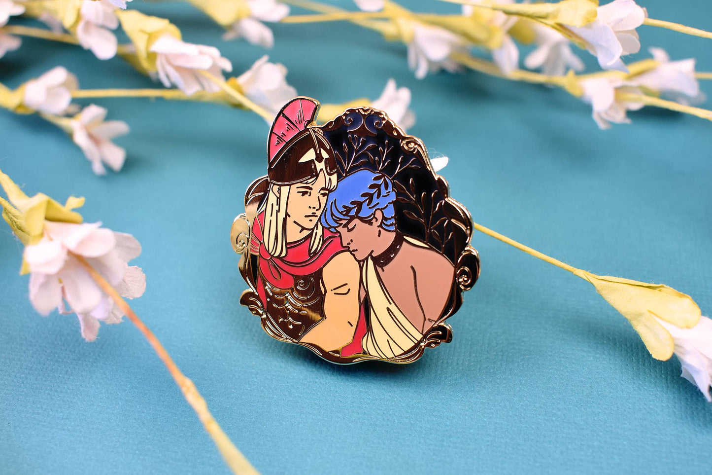 Achilles and Patroclus Greek Mythology Enamel Pin