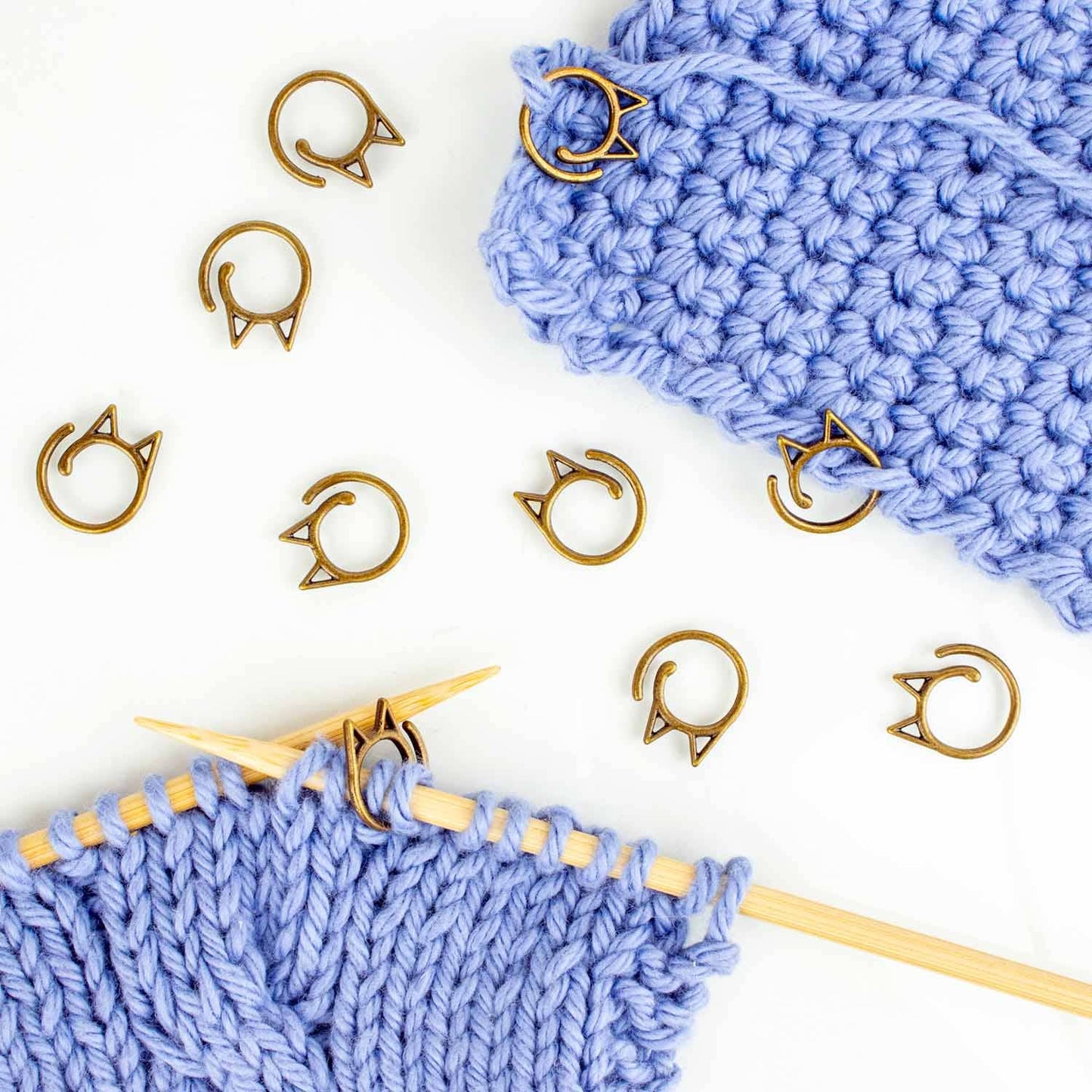 Cat Clips - Simple Removable Stitch Markers - Bronze: Medium (up to US 8)