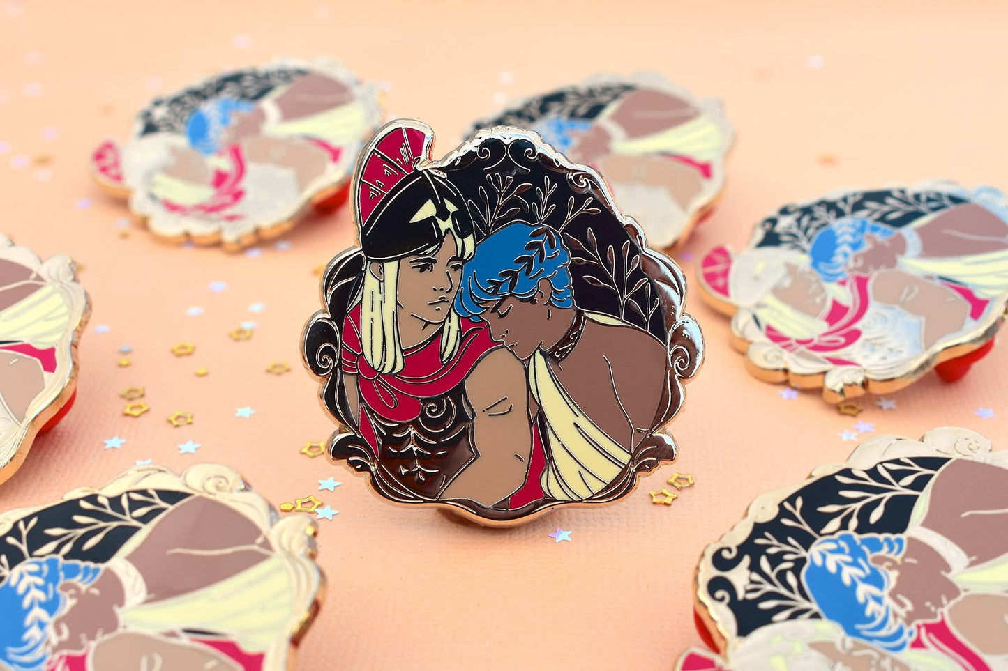 Achilles and Patroclus Greek Mythology Enamel Pin