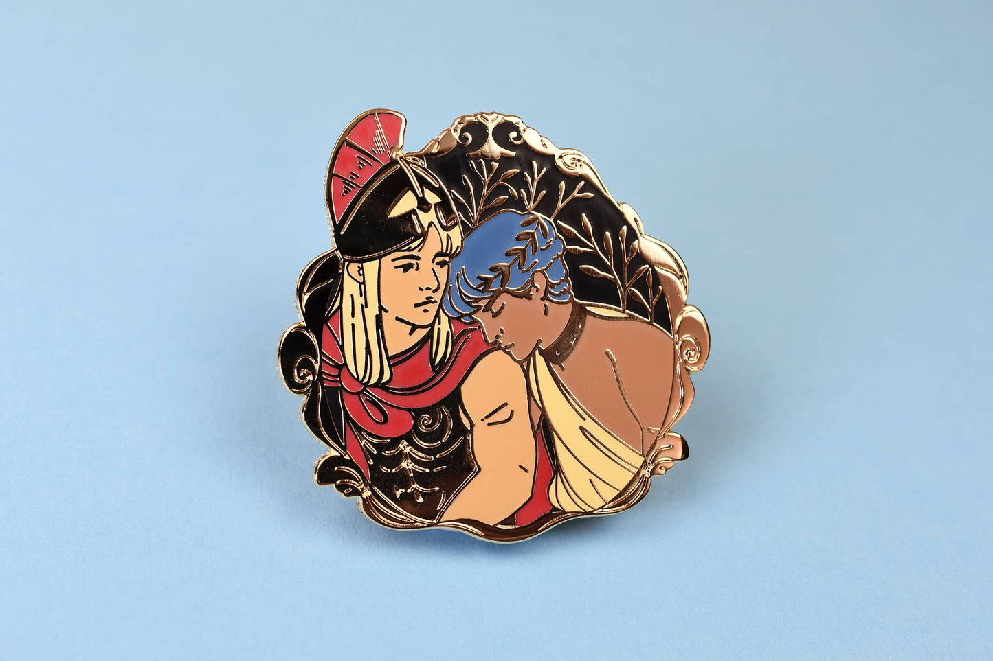 Achilles and Patroclus Greek Mythology Enamel Pin