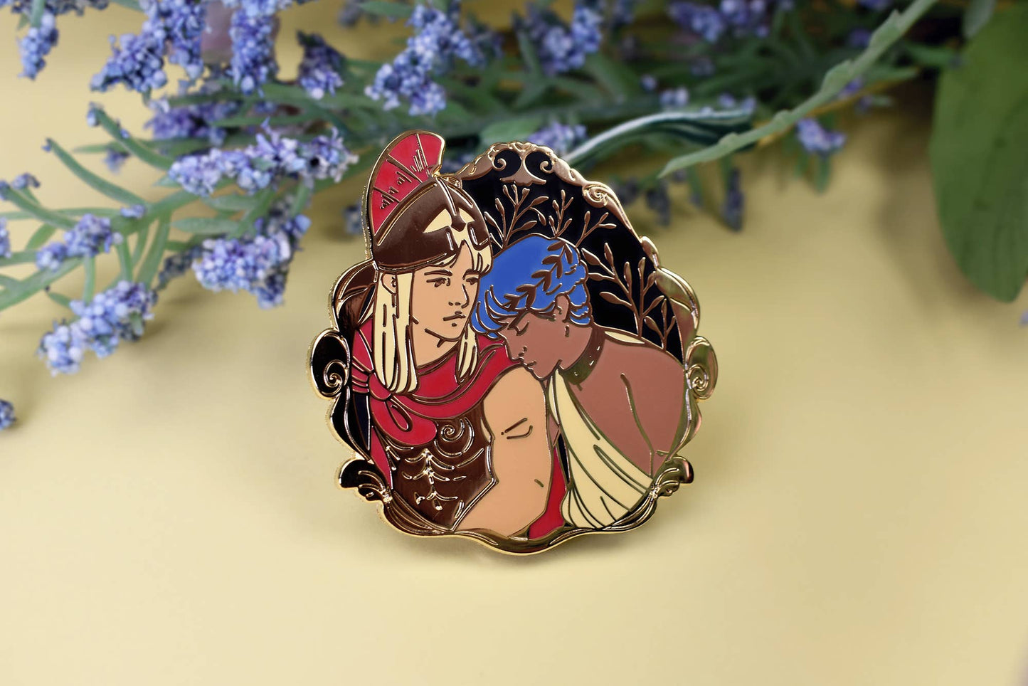 Achilles and Patroclus Greek Mythology Enamel Pin