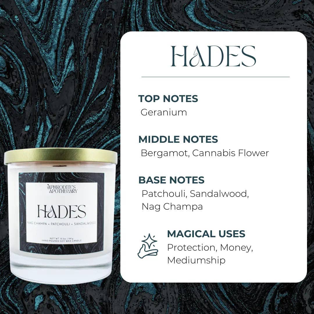 Hades Candle: Nag Champa Incense, Smoke, Patchouli: 4 oz