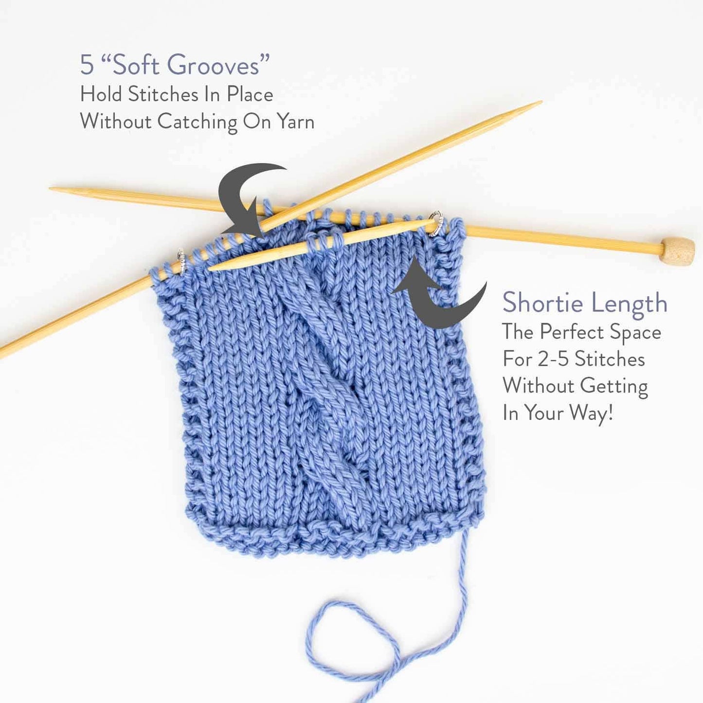 Shortie Bamboo Cable Needles For Knitting