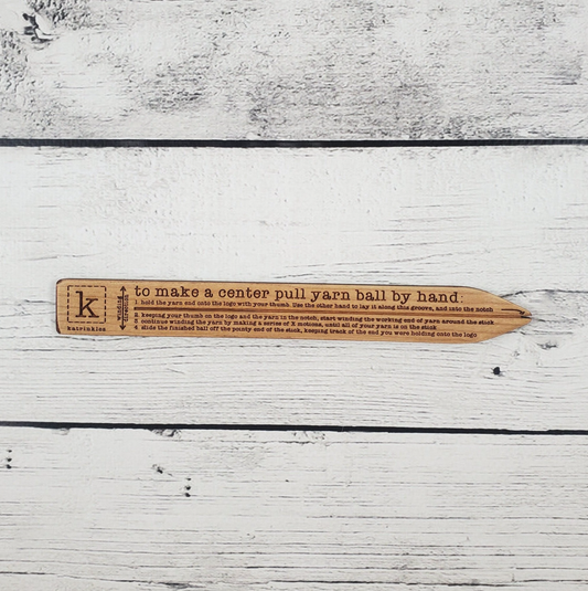 Center Pull Yarn Ball Winding Tool: Cherry Wood