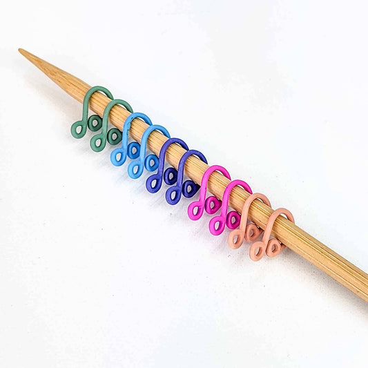 New! Pastel Rainbow Cast Melody Clips - Simple Locking Stitch Markers: Medium (up to US 8)