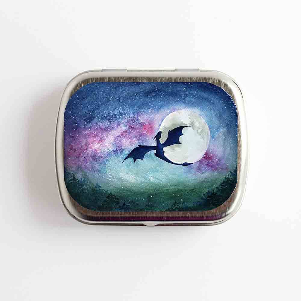Dragon Moon Stitch Marker Storage Tin: Large (slide style)