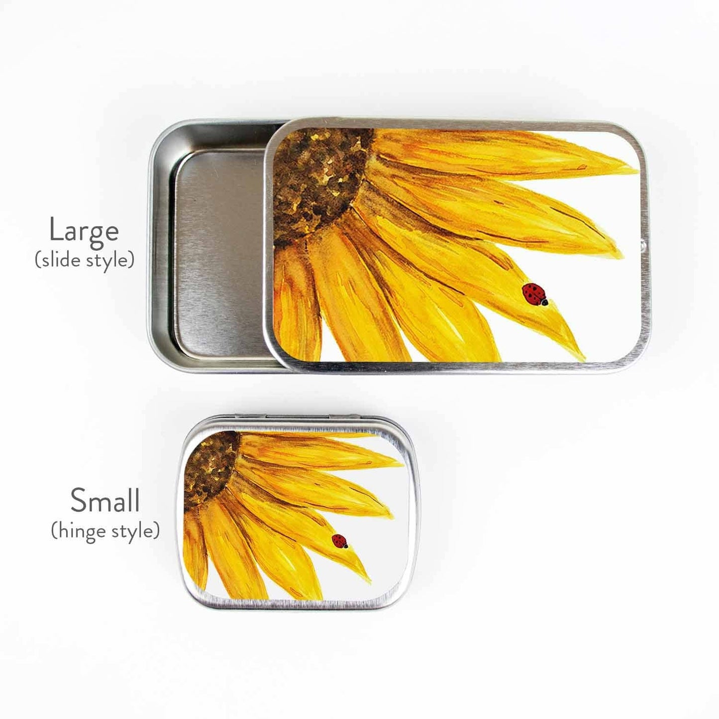 Sunflower Stitch Marker Tin: Large (slide style)